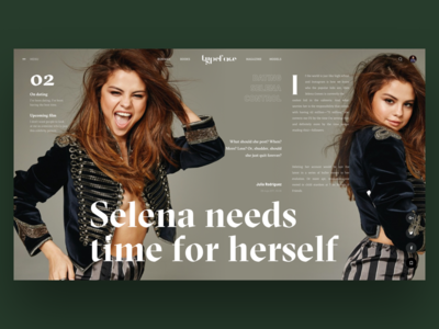 Typeface Selena article book design fashion interface news photo slide web