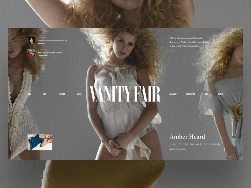 Vanity Fair book design fashion interface news photo sea slide web