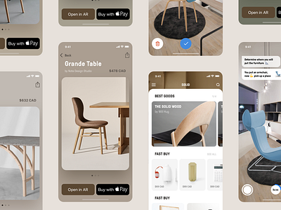 SOLID APP ar explore furniture iphonex minimal mobile products slider solid vr web