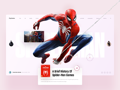 Spider-Man book game interface marvel news playstation ps4 slide web