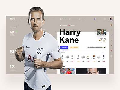 Harry Kane bet betting bookmaker dashboard football social sport web