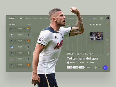 bwin Game bet betting bookmaker football interface slide sport ui web