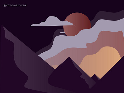 Mountain Illustration By Rohit Methwani On Dribbble