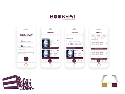Movie Booking App Concept bookeat eating mobile movie movie app movie booking movies