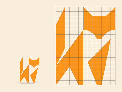 Fox Grid branding design flat fox fox logo foxes geometric icon illustration logo negative space negativespace vector