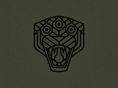 Three Eyed Panther bigcat cat distressed flat geometric logo monoline panther panthers texture vector