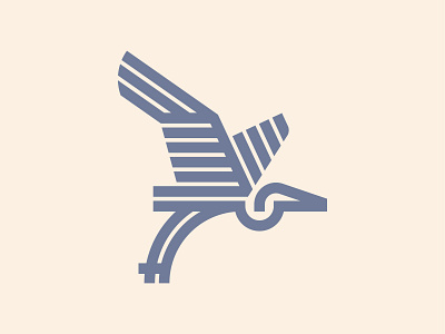 Heron bird birds branding design flat flight geometric geometric design heron icon lineart linework logo monoline vector wings