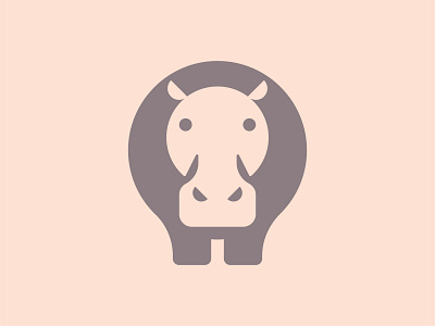 Hippo animal branding design flat geometric hippo hippopotamus icon logo minimal minimalist simple logo vector