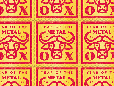 Year of the Metal Ox badge badges branding bull chinese chinese new year chinesenewyear cow design flat geometric horns icon logo ox stamp stamps type typography yearoftheox