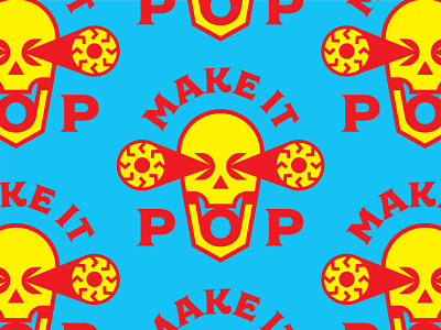Make it Pop! Again! badge badges design designhumor eye eyes flat funny icon illustration logo makeitpop skull skulls type vector