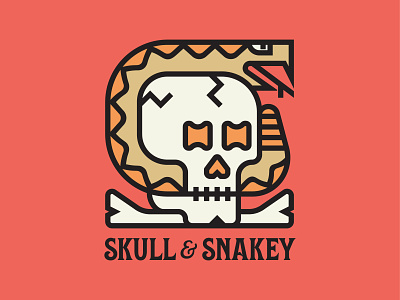 Skull & Snakey bone bones branding design flat icon logo logos reptile serpent skeleton skull skulls snake snakes typography vector