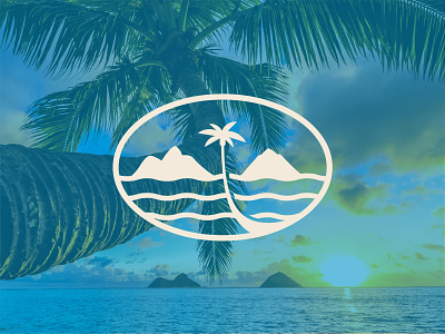 Lanikai Brewing Logomark beach beer brand identity branding hawaii island islands lanikai logo logomark ocean palm palm tree surf tropical water