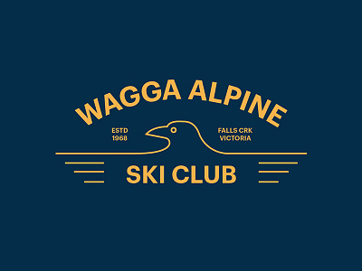 Wagga Alpine Ski Club branding crow design icon illustration logo raven typography vector wings