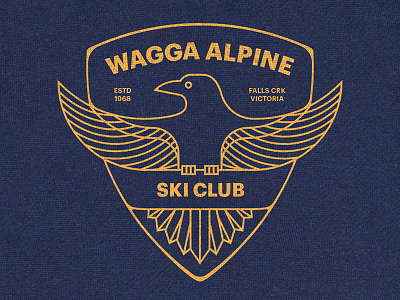 WASC Logo badge branding crow crows icon illustration logo raven ravens shield typography wagga wings