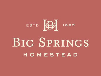 Big Springs Homestead Logo b branding flat h logo logotype monogram monogramlogo s type typography vector