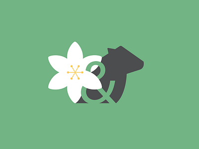 Lily & Angus ampersand branding bull cow design flat flower geometric icon illustration lily logo typography vector