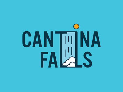 Cantina Falls - Concept branding design falls icon illustration logo mexican restaurant sun taco texmex type typography vector waterfall waterfalls