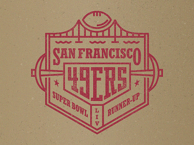 49ers 49ers axe badge badge logo branding flat football geometric golden gate bridge logo logotype nfl pickaxe san francisco superbowl typography