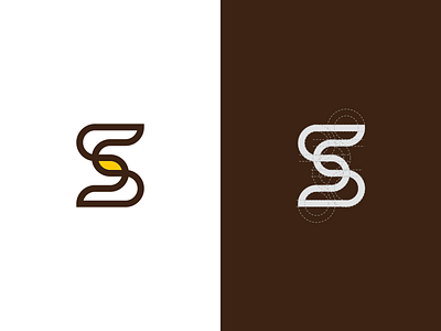 S letter + Leaf Concept branding design illustration logo