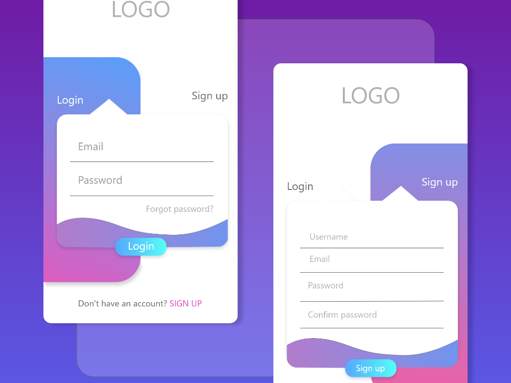 Random LogIn / SignUp Page by Avinash Singh on Dribbble