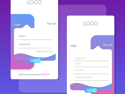 Random LogIn / SignUp Page activity android android app android app design app art button clean design email graphic login logopond signup ui elements uidesign username