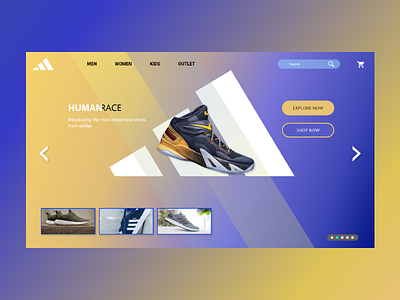 Adidas | Human Race | Web Design | XD adidas adidas shoes adobe adobe xd brand branding design art illustartor logo run shoes sports sports brand we design web web design xd