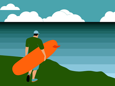 Open World Longboard Champs adobe character illustrator longboarding surf taiwan vector