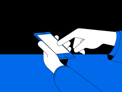 on smartphone 2d digital hand illustration simple smartphone vector