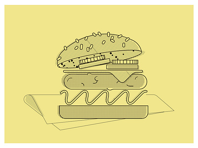 Burgertime 2d adobe beef burger digital eat fast food illustration illustrator junkfood tomato vector