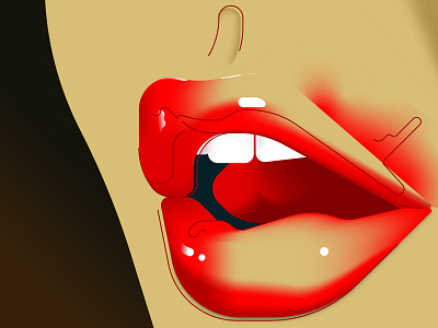 Her Lips character illustration illustrator kiss lips tongue vector