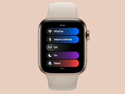 watchOS 8 Control Center Concept // Toggles apple apple watch concept control center