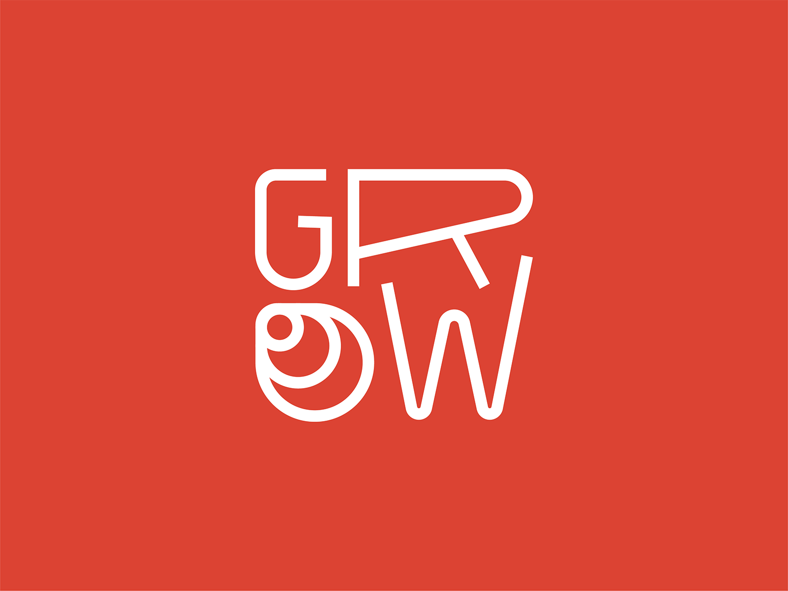 GROW type branding design graphic design grow logo oyster red typography vector