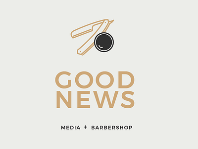 Good News barbershop branding clean design graphic design illustrator logo minimal minimalism minimalist simple typography