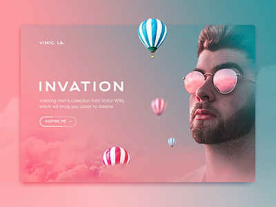 Invation 2018 balloon card clothes cloud fashion home page thanks ui ux