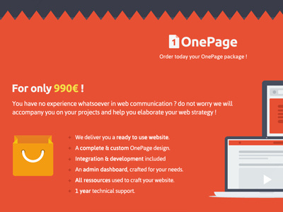OnePage section on current website flat nitrografix onepage