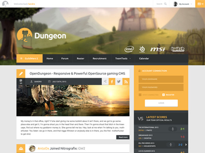 Dungeon default template WIP dungeon esport flat gaming ui