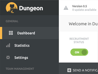 Dungeon Admin WIP admin dashboard dungeon esport flat gaming ui