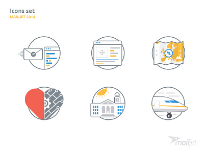 Mailjet Iconset email heart icons jet mailjet map outline