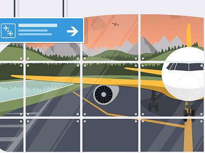 Mailjet airport illustration airport emailing illustration landscape mailjet plane