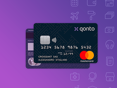 Qonto debit card packshot bank banking card credit card debit card finance financial fintech online banking packshot