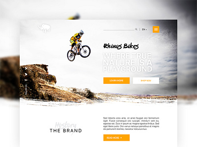 Landing page : Rhinos bikes adventure bike design design trends dirt inspiration landing page mountainbike ui ui trends