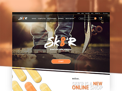 Online Shop : Sk8'r Skateshop design design trends e shop inspiration online shop online store skate skateboard skateshop ui ui trends webdesign