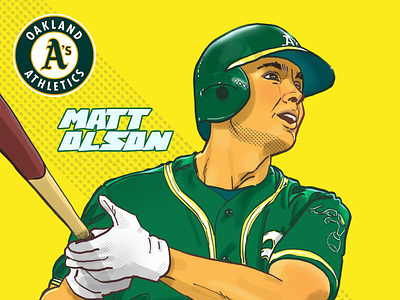 Olson 1x athletics baseball digital 2d digital ad editorial art illustration illustrator instagram instagram post instagram stories mlb oakland photoshop sports branding