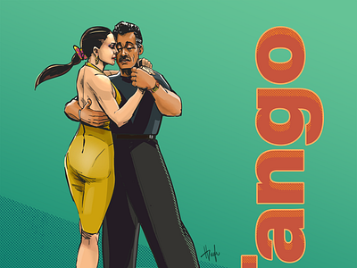 Tango dance digital 2d illustration illustrator photoshop poster art