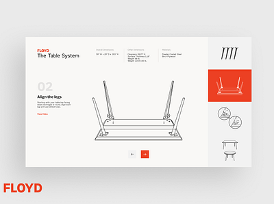 Floyd Furniture Assembly Guide microinteraction ui ui design