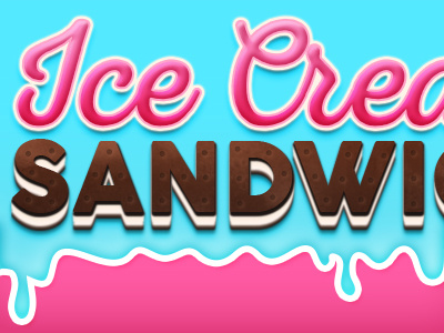 Ice Cream Sandwich Type dessert food ice cream ice cream sandwich illustration type typography