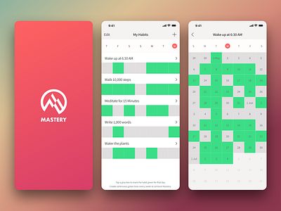 Mastery App app concept app ui design habit tracker ios ios app design ios application mobile ui design ui ux ux design