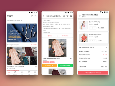 Reselling App Concept android android app app catalog collection design dropshipping fashion feed india reselling app seller selling app shopify social commerce social selling supply app ui ux uidesign visual design