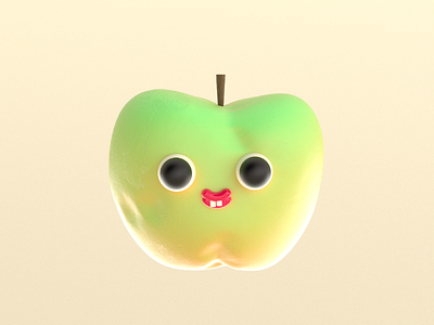 Cute or creepy apple 3d animation apple character colorful creepy cute design graphic illustration motion redshift texture
