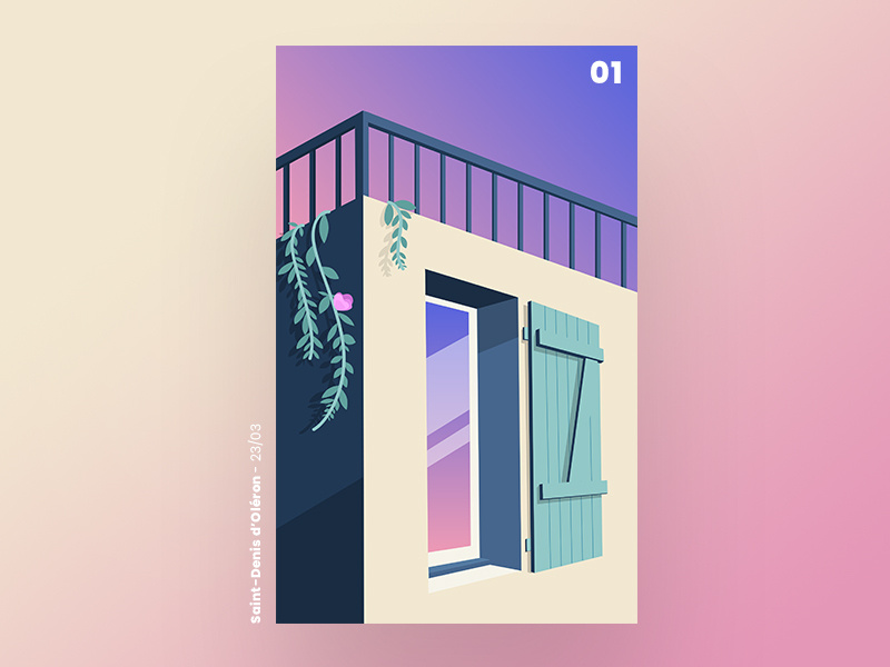 Homes & Gradient home illustration poster flat perspective colors gradient illustrator building